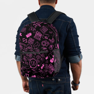 Sac À Dos Imprimé programmeur informaticien codage tech rose