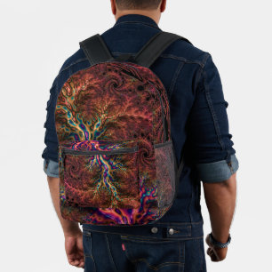 Sac À Dos Imprimé Psychédélique Super Trippy Funky Colorful Fractal