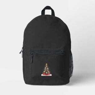 Sac À Dos Imprimé Pug de Noël Arbre Mignon Xmas (4)