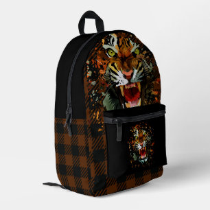 Sac À Dos Imprimé Puissance du Tigre Rugissant Art Félin féroce de