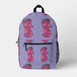 Sac À Dos Imprimé Punky Seahorse Hippocampe Rose Mignon