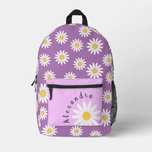 Sac À Dos Imprimé Purple avec marguerite et nom