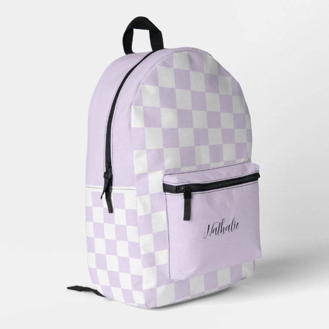 Sac À Dos Imprimé Purple Checkered Backpack  (Coin arrière gauche)