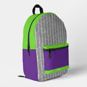 Sac À Dos Imprimé Purple et vert personnalisé