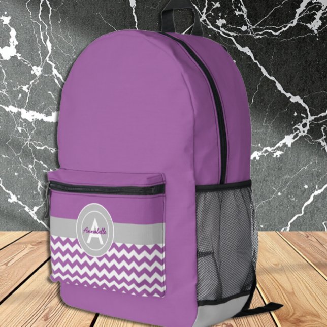 Sac À Dos Imprimé Purple Grey Chevron (Créateur téléchargé)