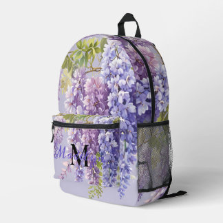 Sac À Dos Imprimé Purple lavande aquarelle glycine florale lilas