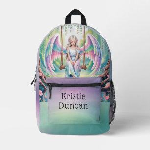 Sac À Dos Imprimé Purple Papillon Vert Fée Princesse Filles Personna