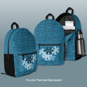 Sac À Dos Imprimé Puzzle amusant en pièces de couleur personnalisées
