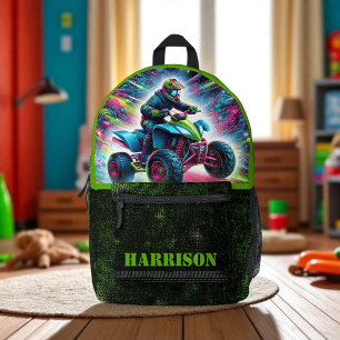 Sac À Dos Imprimé Quad Moto Cool Grunge Vert