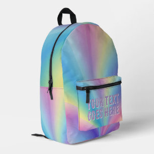 Sac À Dos Imprimé rainbow wave ombre coloré votre texte ici
