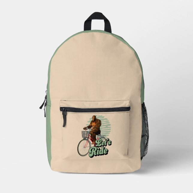 Sac À Dos Imprimé Randonnée à vélo dans la forêt de Sasquatch (Recto)