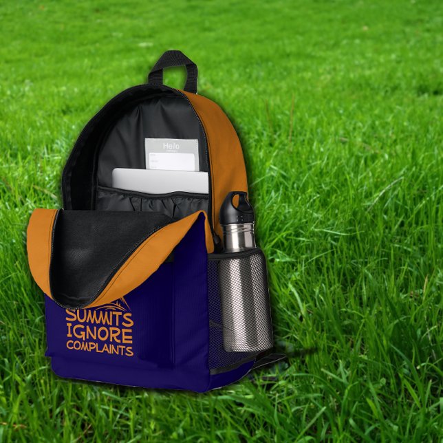 Sac À Dos Imprimé Randonneur camping humour bleu orange (Créateur téléchargé)