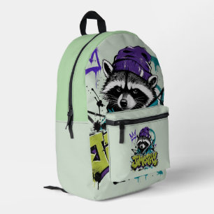 Sac À Dos Imprimé Raton laveur graffiti art urbain style punk