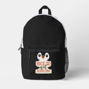 Sac À Dos Imprimé Ravi de me rencontrer : enseigne pingouin personna