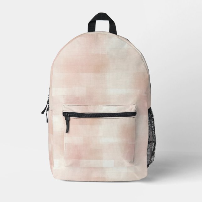 Sac À Dos Imprimé Rayes carreaux rose blush (Recto)