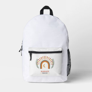 Sac À Dos Imprimé Rayonner de Positivité Bohème Céleste Soleil Lune