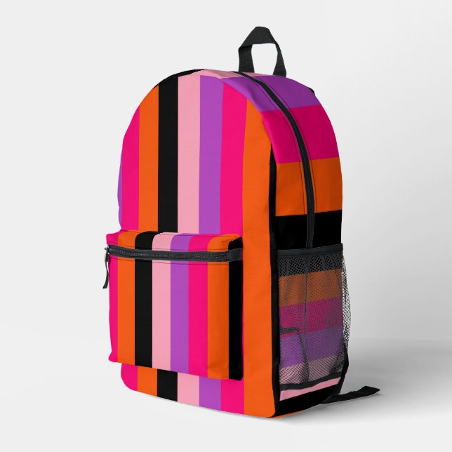 Sac À Dos Imprimé Rayures contemporaines d'Halloween (Coin arrière droit)