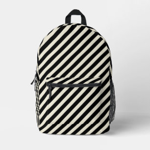 Sac À Dos Imprimé Rayures diagonales monochromes chic noir et blanc
