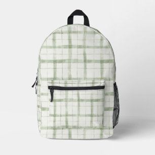 Sac À Dos Imprimé Rayures écossaises vert crème
