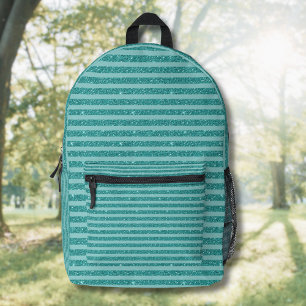 Sac À Dos Imprimé Rayures horizontales de style pailleté vert sarcel