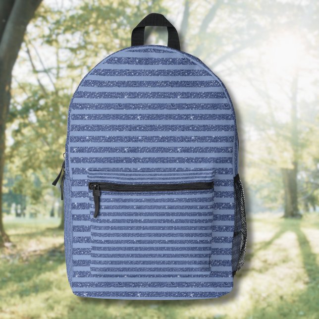 Sac À Dos Imprimé Rayures horizontales de style paillettes indigo fo (Créateur téléchargé)