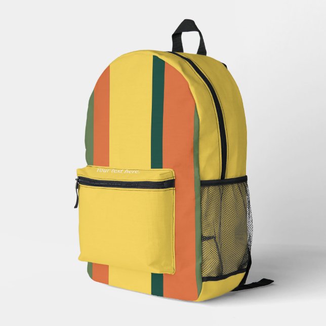 Sac À Dos Imprimé Rayures jaune vert orange (Coin arrière droit)