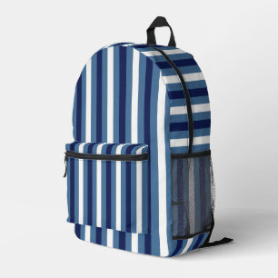 Sac À Dos Imprimé Rayures Nautiques Bleu Marine Bleu Fumé Blanc Impe