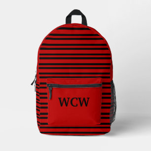 Sac À Dos Imprimé Rayures Rouges et Noires Personnaliser Motif