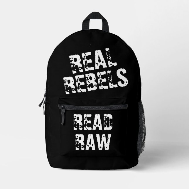 Sac À Dos Imprimé Real Rebels Read Raw, Cool Black (Recto)