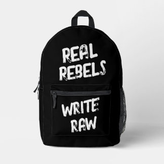 Sac À Dos Imprimé Real Rebels Write Raw, Cool Black