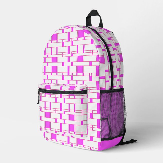 Sac À Dos Imprimé Rectangle Motif blanc 10 (Coin arrière droit)
