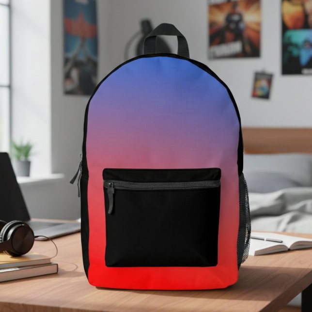 Sac À Dos Imprimé Red and Blue Ombre Backpack - Unique and Modern  (Créateur téléchargé)