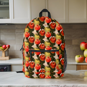 Sac À Dos Imprimé Red Gold Apple Harvest Motif Vintage écriture