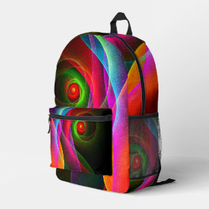Sac À Dos Imprimé Red Green Orange Modern Abstrait Art Motif #22