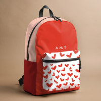 Red Love Hearts En vichy Plaid Nom personnalisé