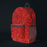 Sac À Dos Imprimé Red sparkling glitter pattern<br><div class="desc">Immerse yourself in the stunning beauty of our vibrant red glitter texture design,  sure to add a touch of elegance to any backpack outfit.</div>