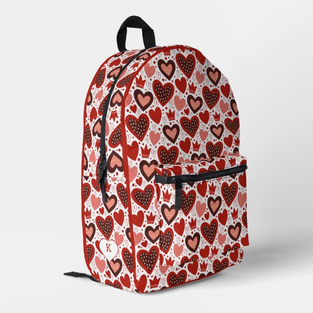 Sac À Dos Imprimé Red Valentine coeur et couronne motif (Coin arrière gauche)