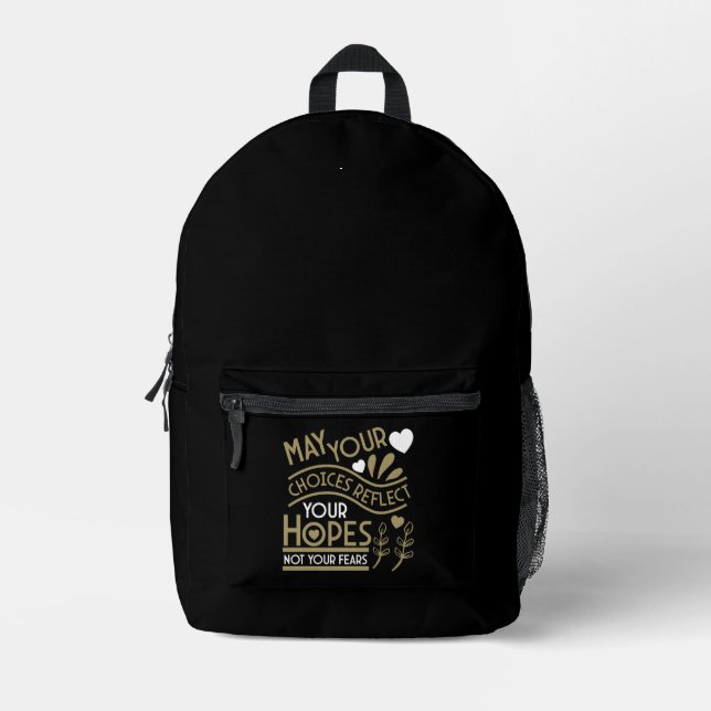 Sac À Dos Imprimé Réfléchissez à vos espoirs de motivation (Recto)