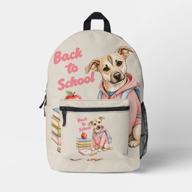 Sac À Dos Imprimé Retour à l'école avec Lina (Recto)