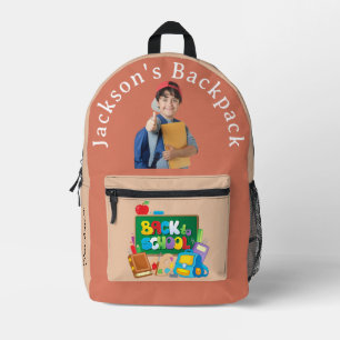 Sac À Dos Imprimé Retour à l'école Rose Poussiéreux