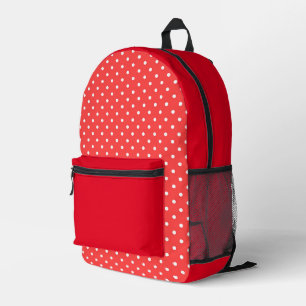 Sac À Dos Imprimé Retourner À L'École Pois Rouge Blanc