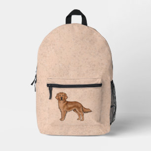 Sac À Dos Imprimé Retriever doré rouge acajou Chien de dessin animé