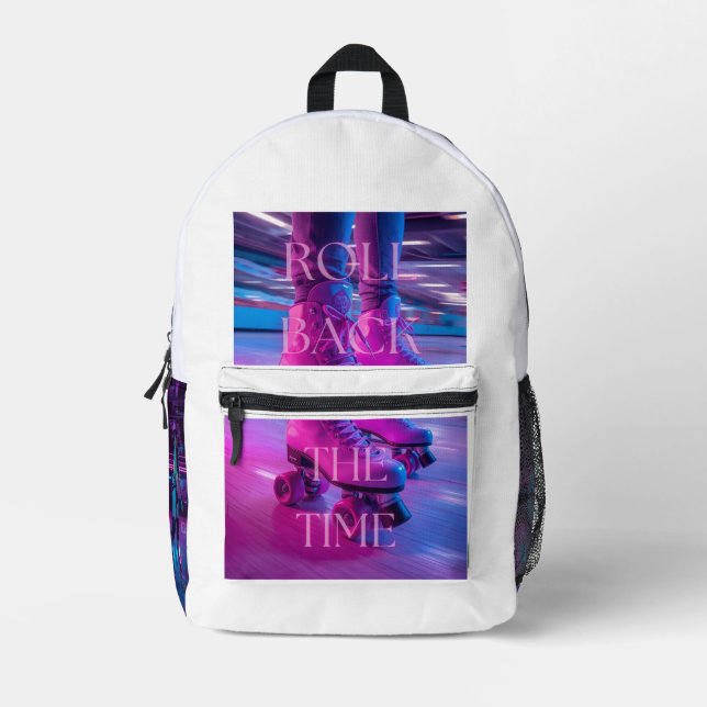Sac À Dos Imprimé Retro 90s BackPack Neon Streetwear Bag (Recto)