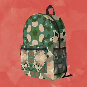 Sac À Dos Imprimé Retro Mandala Green Brown et orange