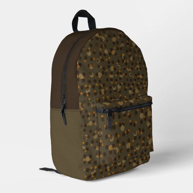 Sac À Dos Imprimé Retro Mocha Latte 1970s Bubble Dream   (Coin arrière gauche)
