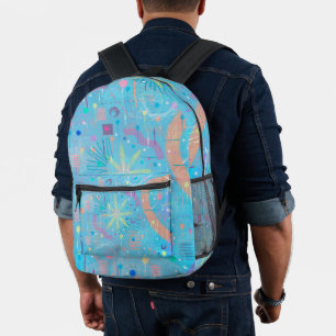 Sac À Dos Imprimé Rêve Abstrait Pastels Bleus