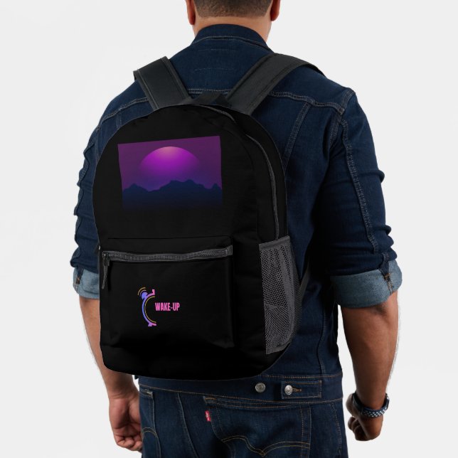 Sac À Dos Imprimé Réveil avec Vision Nocturne Lune Violette (Insitu (Modèle))