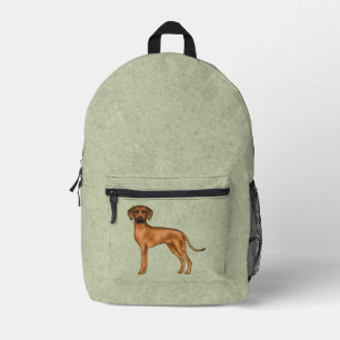 Sac À Dos Imprimé Ridback Rhodésien Chien Lionhound Africain Vert