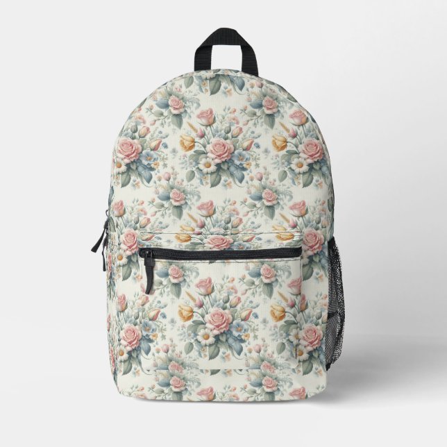 Sac À Dos Imprimé Rose (Recto)