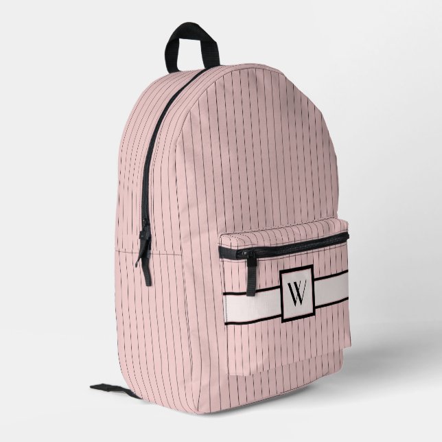 Sac À Dos Imprimé Rose avec rayures noires (Coin arrière gauche)